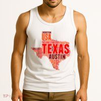 Texas State Word Map Tank Top