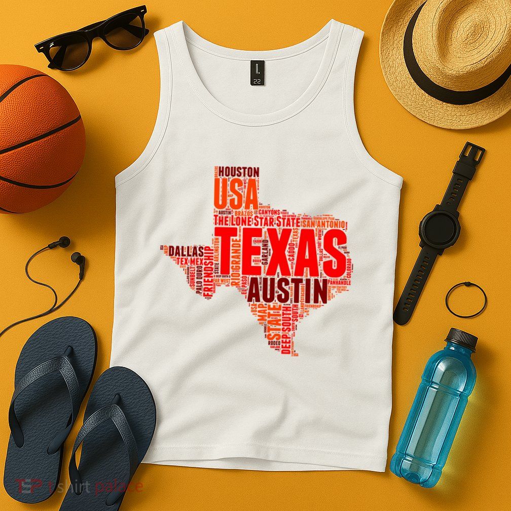 Texas State Word Map Tank Top