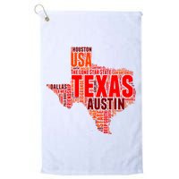 Texas State Word Map Golf Towel