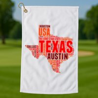 Texas State Word Map Golf Towel