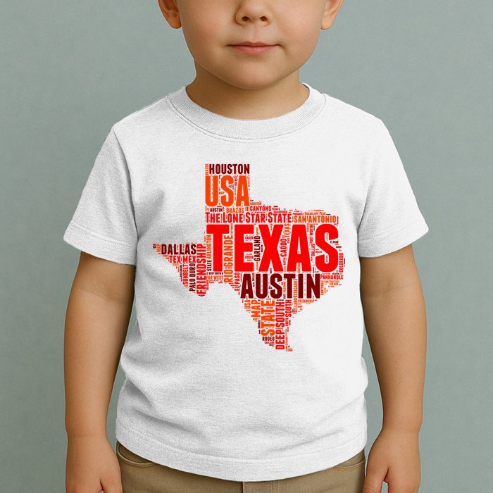 Texas State Word Map Toddler T-Shirt