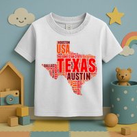 Texas State Word Map Toddler T-Shirt