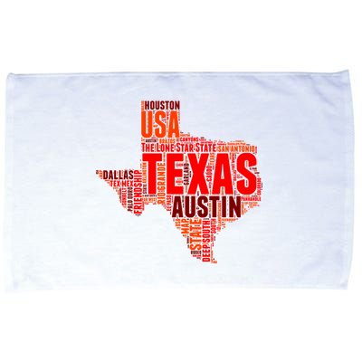Texas State Word Map Microfiber Hand Towel