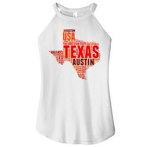 Texas State Word Map Women's Perfect Tri Rocker Tank