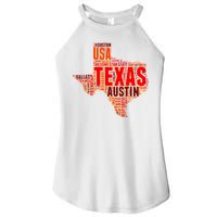 Texas State Word Map Women's Perfect Tri Rocker Tank