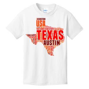 Texas State Word Map Kids T-Shirt