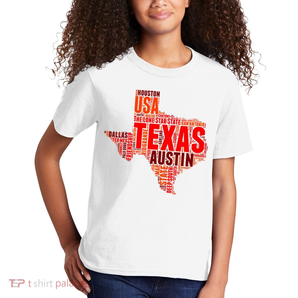 Texas State Word Map Kids T-Shirt
