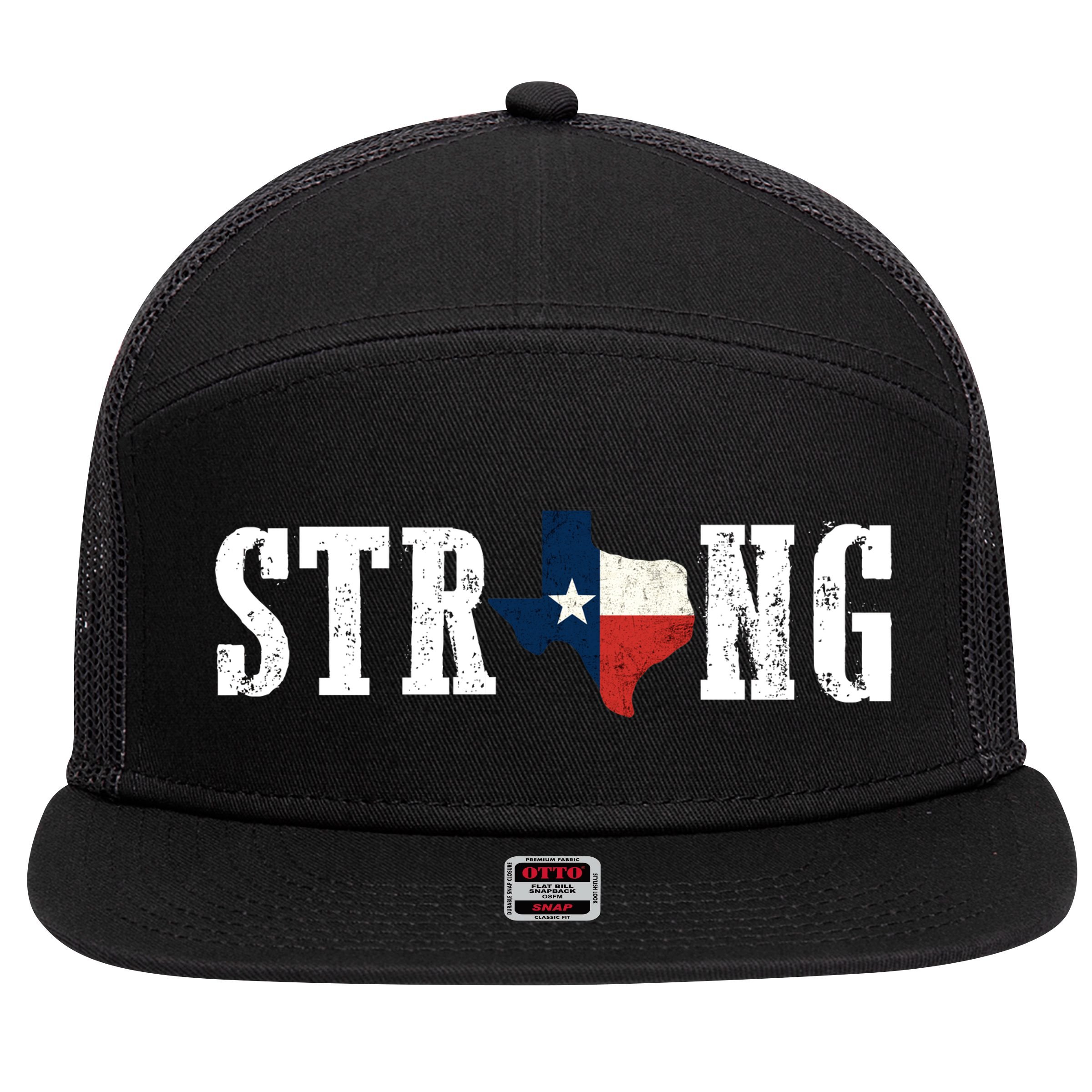 Texas Strong 7 Panel Mesh Trucker Snapback Hat