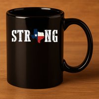 Texas Strong 11oz C Handle Ceramic Mug