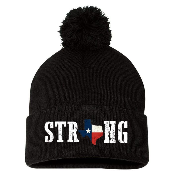 Texas Strong Pom Pom 12in Knit Beanie