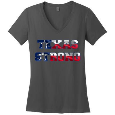 Texas Strong Flag Hurricane Harvey Aid Women's V-Neck T-Shirt