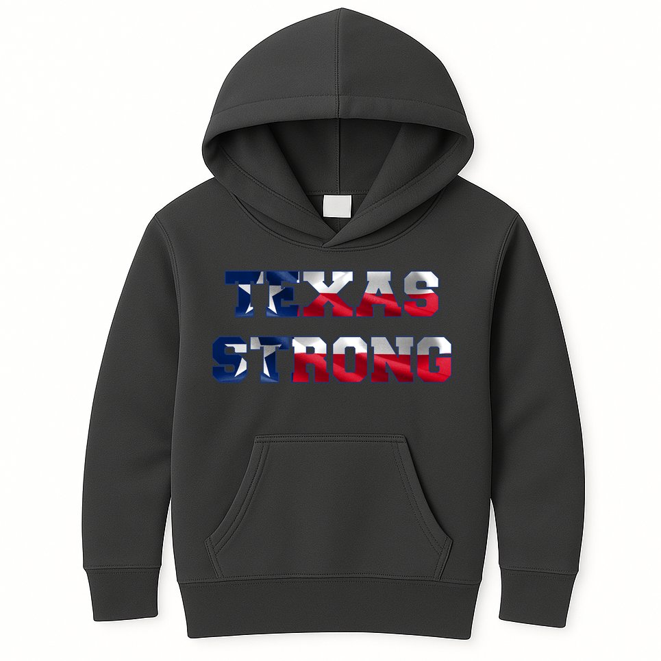 Texas Strong Flag Hurricane Harvey Aid Kids Hoodie