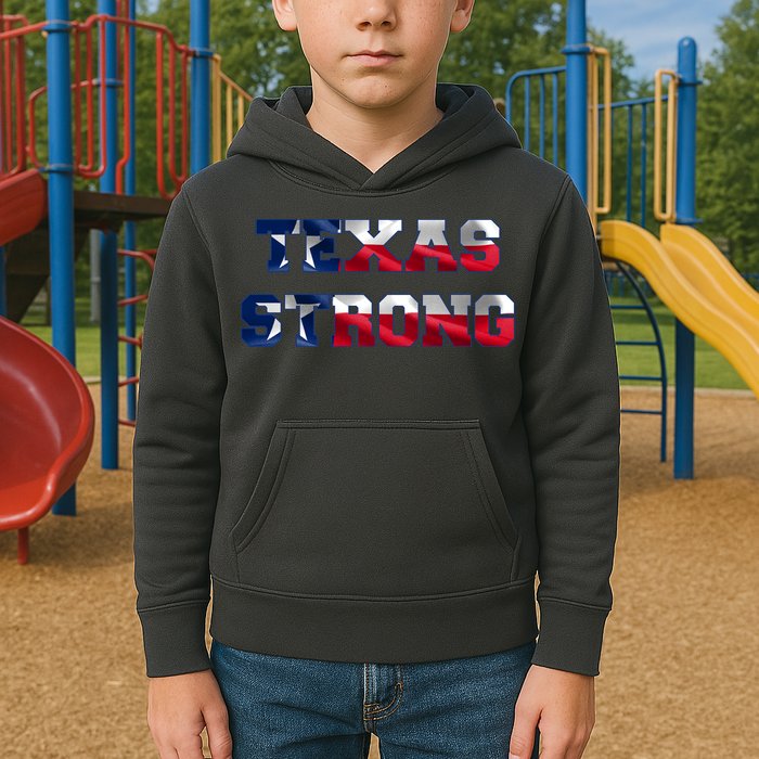 Texas Strong Flag Hurricane Harvey Aid Kids Hoodie