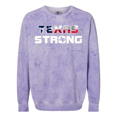 Texas Strong State Flag Logo Colorblast Crewneck Sweatshirt