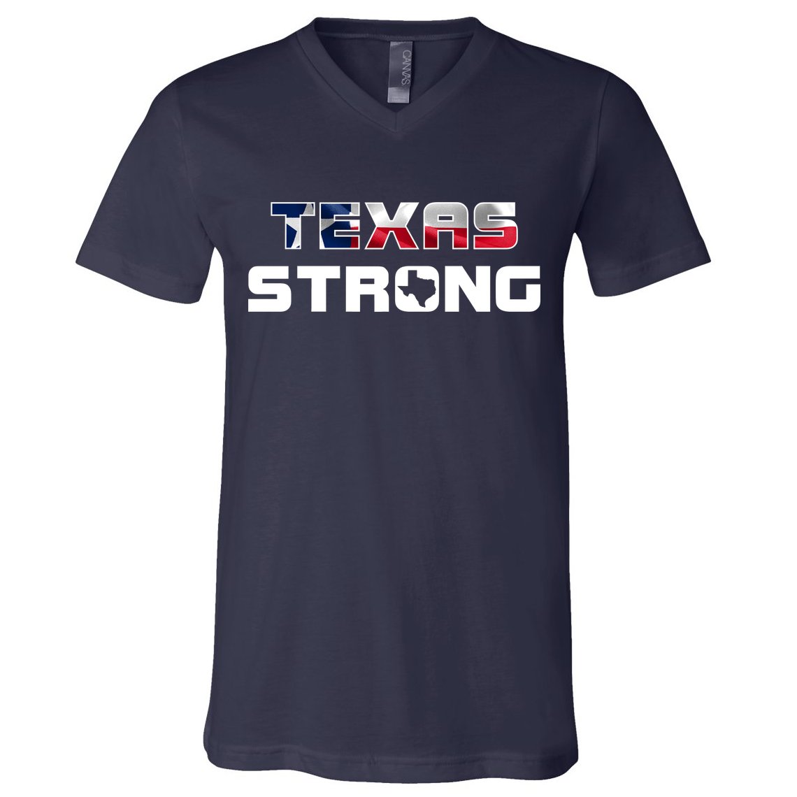 Texas Strong State Flag Logo V-Neck T-Shirt