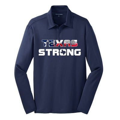 Texas Strong State Flag Logo Silk Touch Performance Long Sleeve Polo