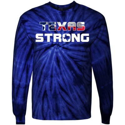 Texas Strong State Flag Logo Tie-Dye Long Sleeve Shirt