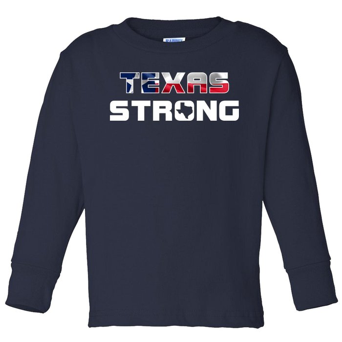 Texas Strong State Flag Logo Toddler Long Sleeve Shirt