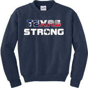 Texas Strong State Flag Logo Kids Sweatshirt