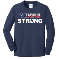 Texas Strong State Flag Logo Kids Long Sleeve Shirt