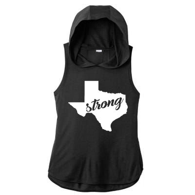 Texas Strong State Logo Ladies PosiCharge Tri-Blend Wicking Draft Hoodie Tank