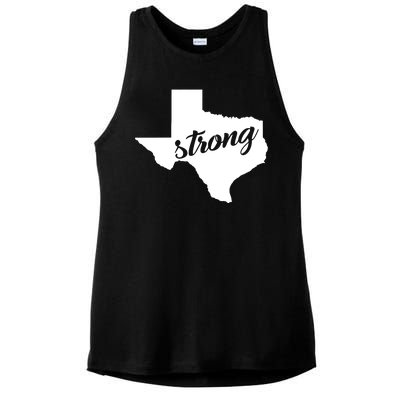 Texas Strong State Logo Ladies PosiCharge Tri-Blend Wicking Tank