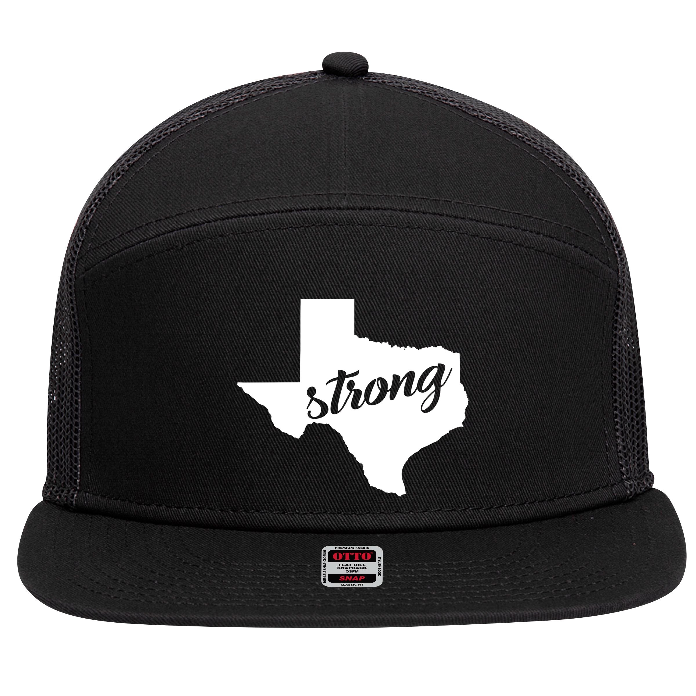 Texas Strong State Logo 7 Panel Mesh Trucker Snapback Hat