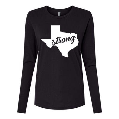 Texas Strong State Logo Womens Cotton Relaxed Long Sleeve T-Shirt