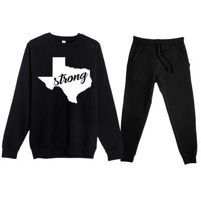 Texas Strong State Logo Premium Crewneck Sweatsuit Set