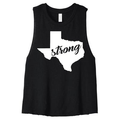 Texas Strong State Logo Women's Racerback Cropped Tank