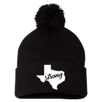 Texas Strong State Logo Pom Pom 12in Knit Beanie