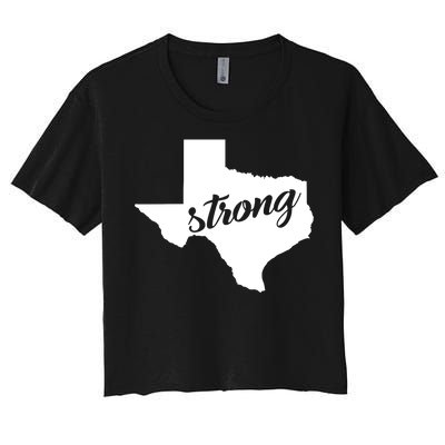 Texas Strong State Logo Women's Crop Top Tee