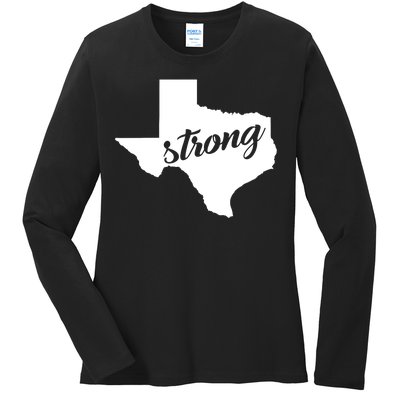 Texas Strong State Logo Ladies Long Sleeve Shirt