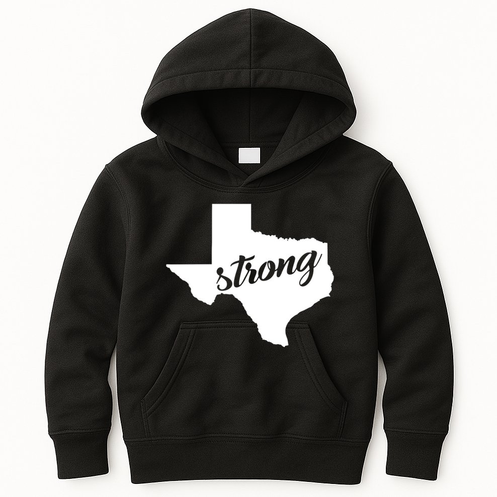 Texas Strong State Logo Kids Hoodie