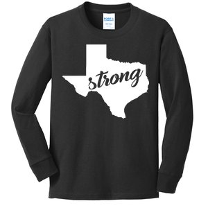 Texas Strong State Logo Kids Long Sleeve Shirt