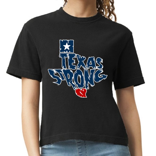 Texas Strong State Map Comfort Colors Boxy T-Shirt