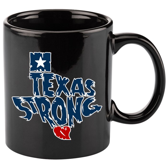 Texas Strong State Map 11oz C Handle Ceramic Mug