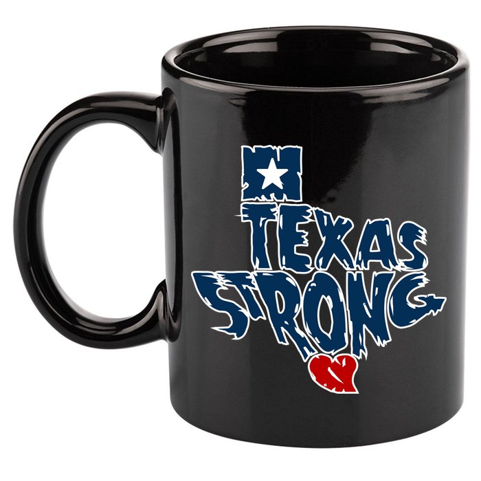 Texas Strong State Map 11oz C Handle Ceramic Mug