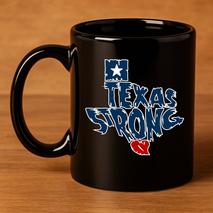 Texas Strong State Map 11oz C Handle Ceramic Mug