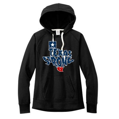 Texas Strong State Map Women's Fleece Hoodie