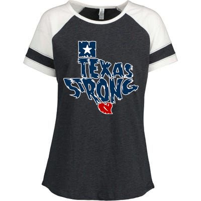 Texas Strong State Map Enza Ladies Jersey Colorblock Tee