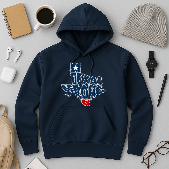 Texas Strong State Map Hoodie