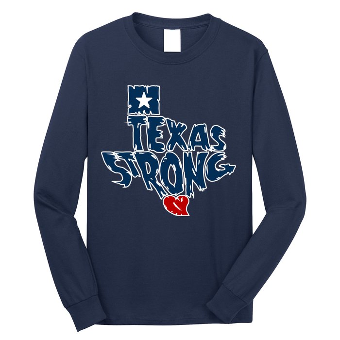 Texas Strong State Map Long Sleeve Shirt