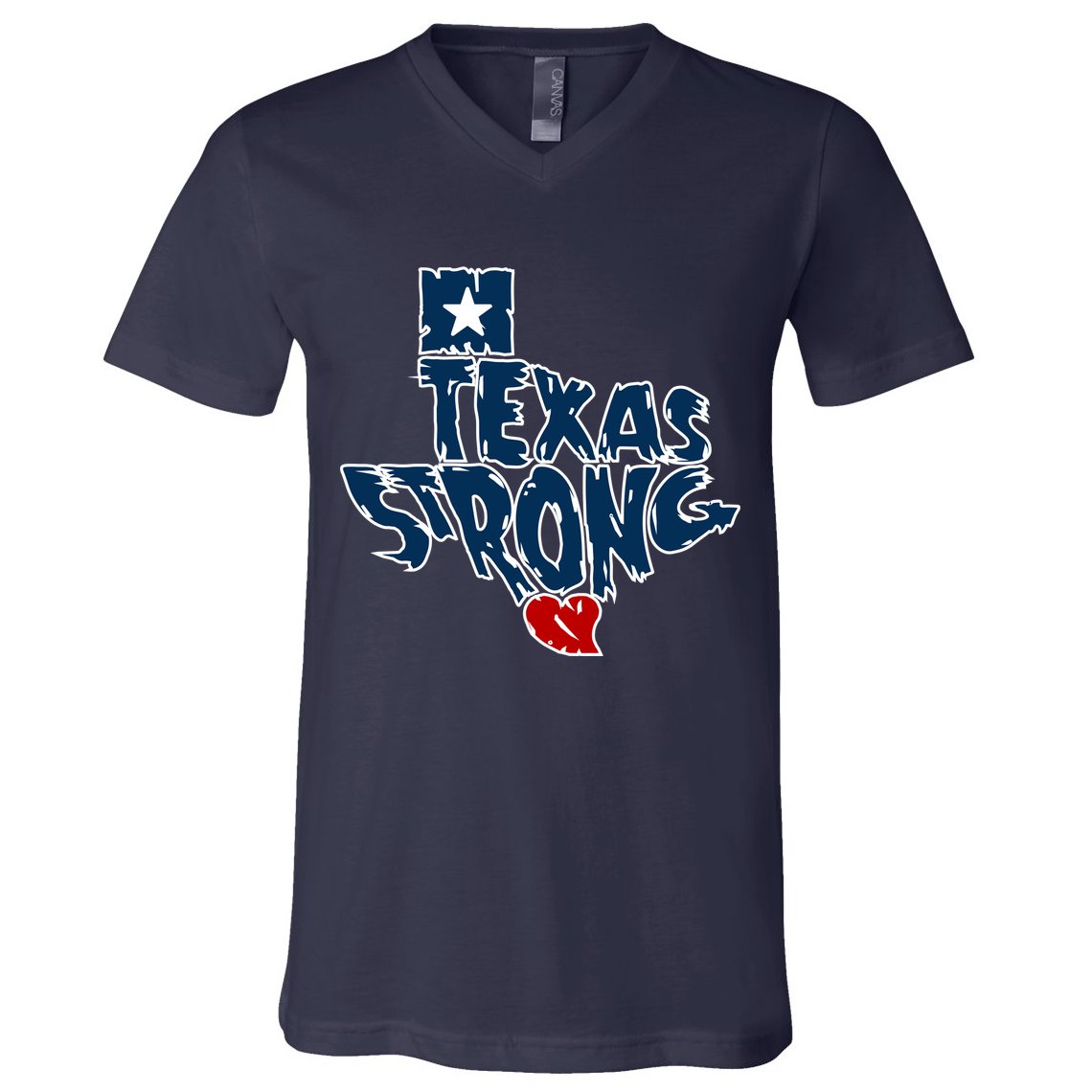 Texas Strong State Map V-Neck T-Shirt