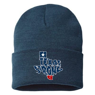 Texas Strong State Map Sustainable Knit Beanie