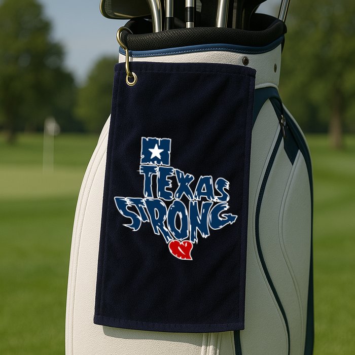 Texas Strong State Map Golf Towel