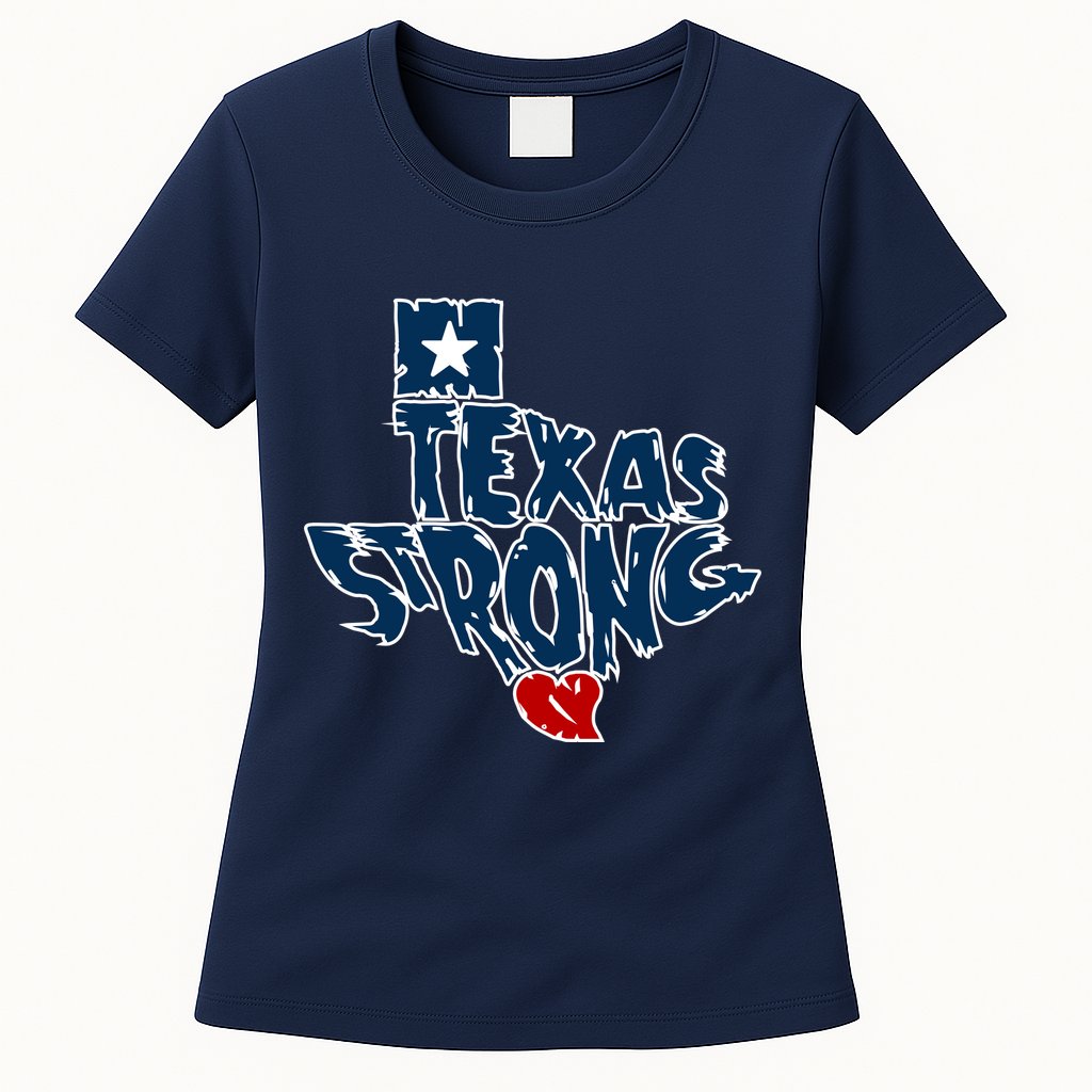 Texas Strong State Map Womens T-Shirt