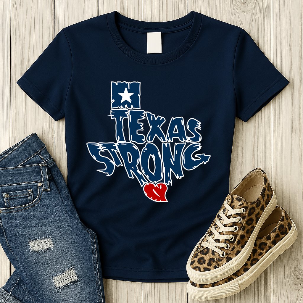 Texas Strong State Map Womens T-Shirt