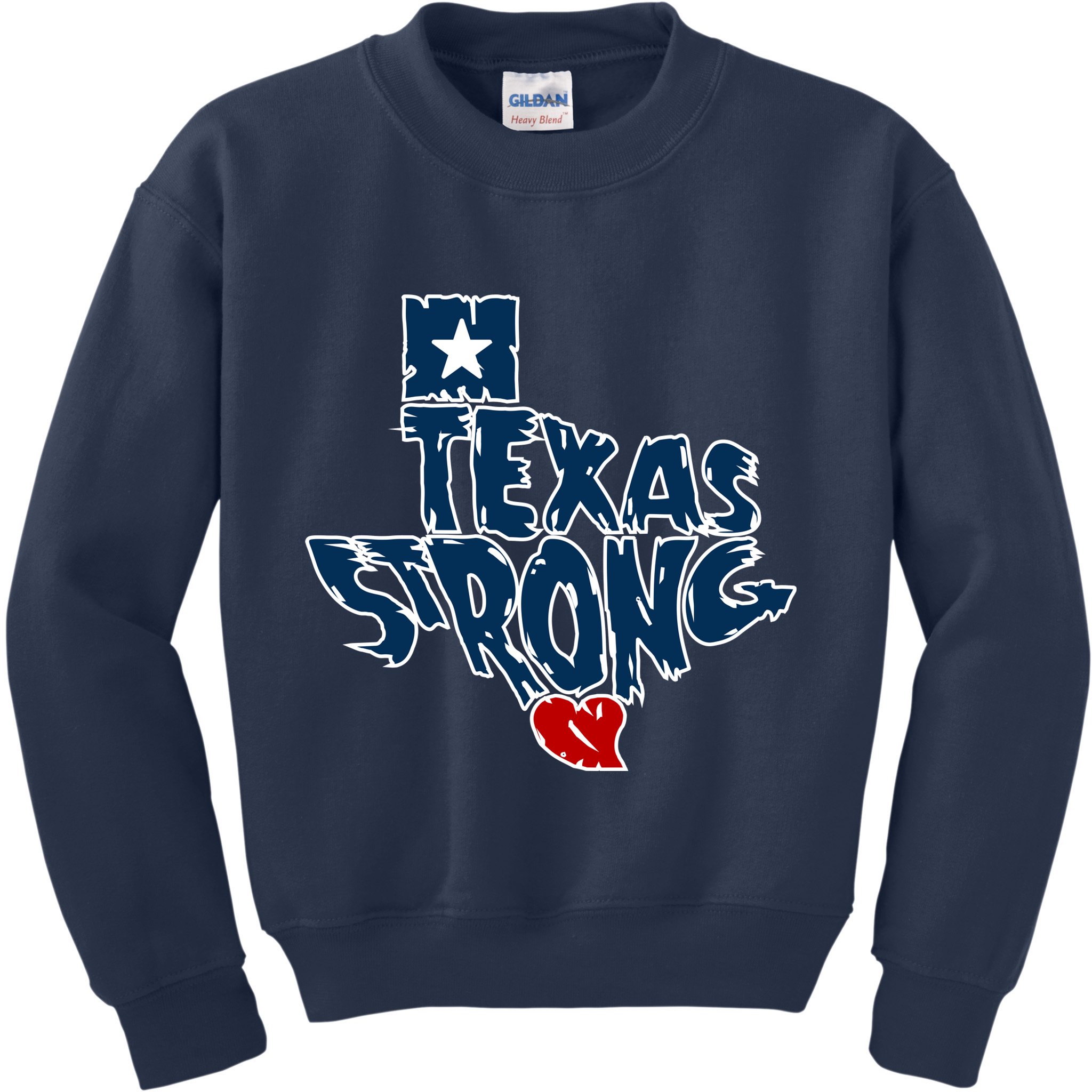 Texas Strong State Map Kids Sweatshirt