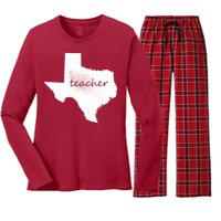 Texas Teacher Women's Long Sleeve Flannel Pajama Set 